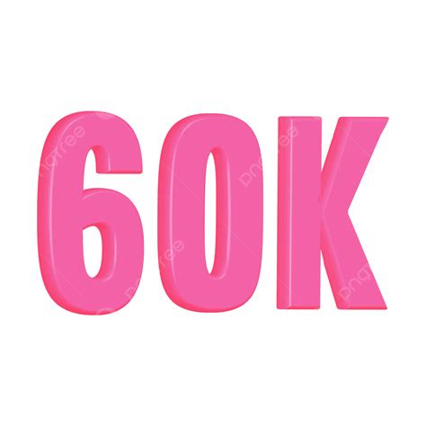 Pink 60k Followers 3d Rendering 60k Followers Pink 3d Rendering Png