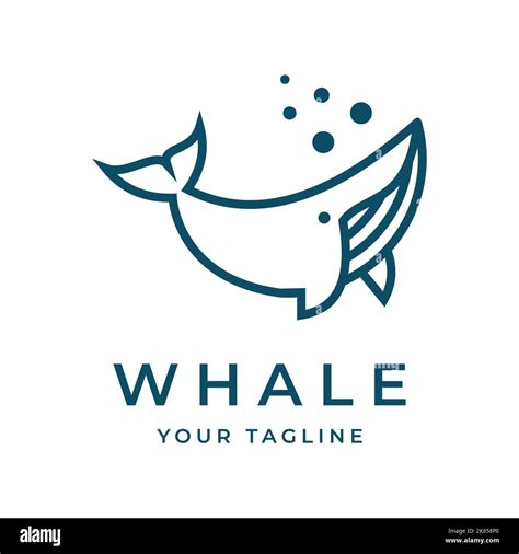 Humpback Whale Logo Vector Illustration Template Symbol Design Stock