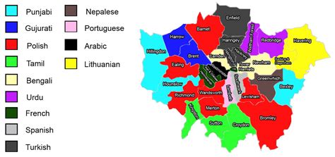 Most Commonly Spoken Language Other Than English By London Boroughs