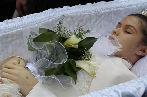 Andreea Brazovan In Her Open Casket During Her Funeral Procession Dead