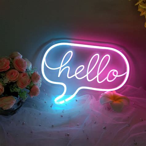 Hello Neon Sign Flex Led Neon Light Custom Text Flex Led Neon Etsy