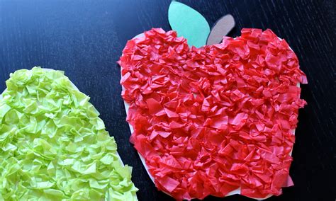 Tissue Paper Apple Craft