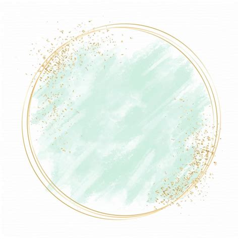 Free Vector Pastel Watercolor With Golden Frame