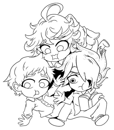 The Promised Neverland Printable Coloring Page Free P