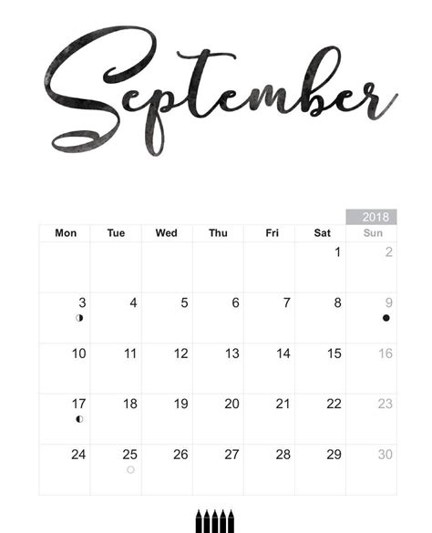 September 2018 Calendar Printable In Pdf Word And Excel Calendar