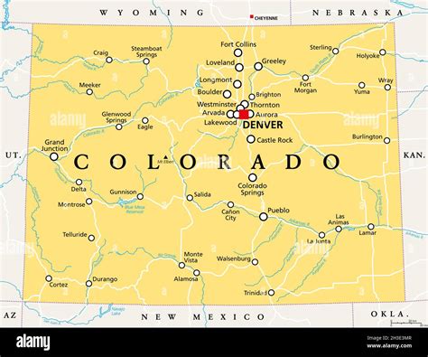 Colorado Co Political Map With The Capital Denver Most Important