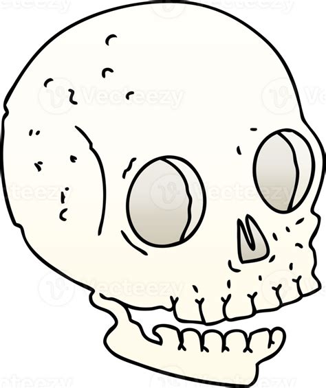 Gradient Shaded Quirky Cartoon Skull 40083836 Png