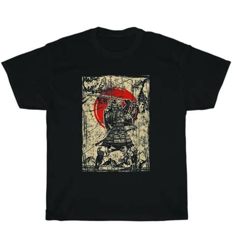 Japanese Culture Red Moon Samurai Warrior Bushido Code T Shirt Unisex