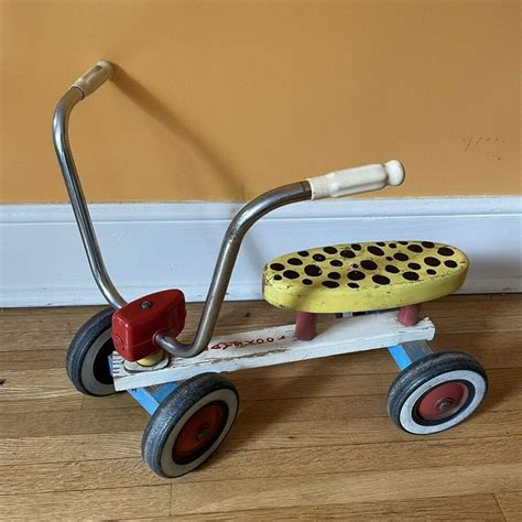 Vintage 1970s Playskool Tyke Bike Wooden Push Bike For Toddlers Skooter