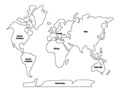 Continents Outline Map Printable Printable Maps
