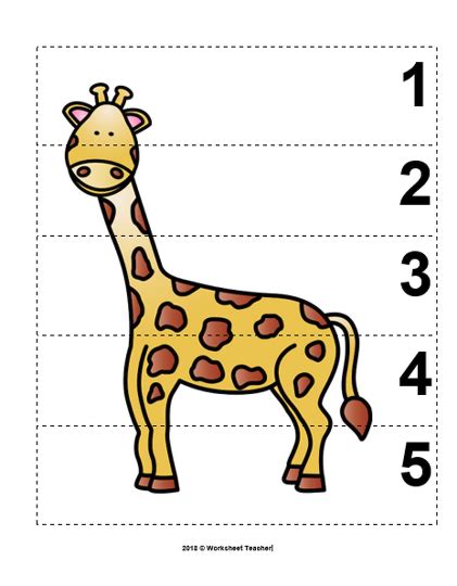 10 Zoo Animals Number Sequence Picture Puzzles Made By Teachers