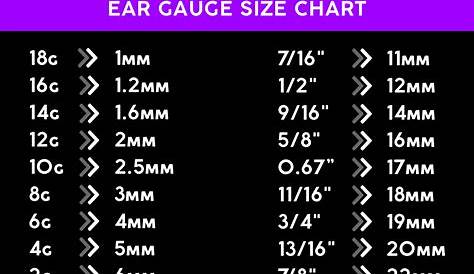 gauge earrings size chart