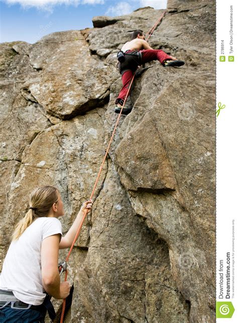 Two Climbers Stock Photo Image Of Belaying People Courage 2786914