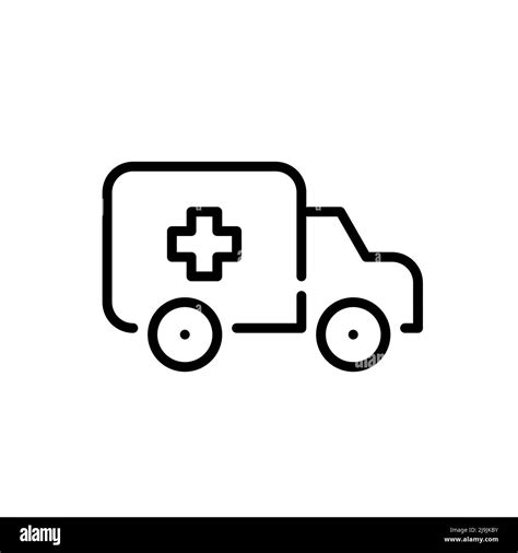 Ambulance Truck Healthcare Emergency Service Pixel Perfect Editable