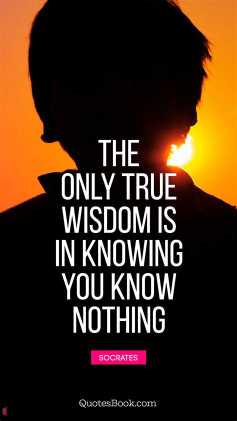 The Only True Wisdom Is In Knowing You Know Nothing Quote By