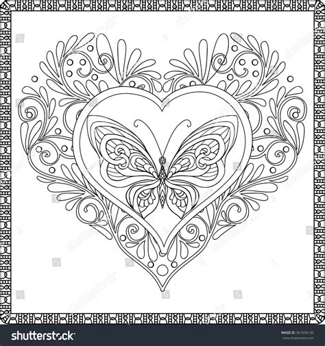 Heart Butterfly Coloring Pages For Adults Heart Butterfly Coloring