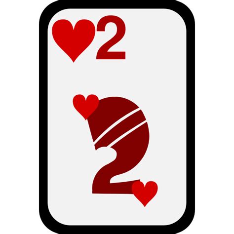 Two Of Hearts Funky Playing Card Vector Clip Art Free Svg