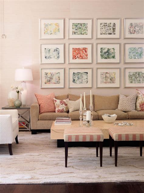 Peach Living Room Decor Gallery Wall In Peach Living Room in 2020 ...
