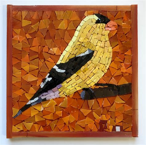 Finch On A Birdfeeder Mosaic 1910306 In 2020 Mosaic Mosaic Art