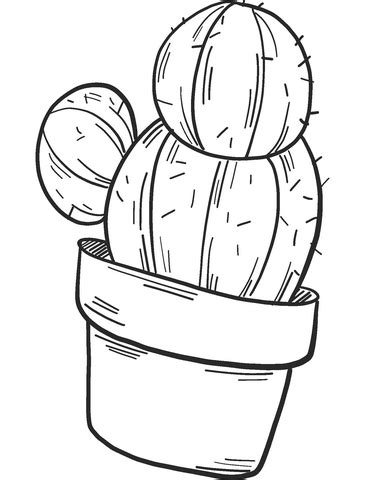Dibujo De Cactus En Maceta Para Colorear Dibujos Para Colorear Imprimir Gratis
