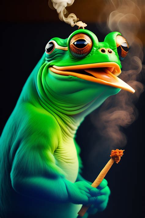 Lexica 8k Representation Of Pepe The Frog Smoking A Cigar Blue
