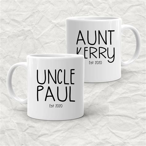 Personalized Aunt And Uncle Coffee Mug Gifts Est 2020 Set Of Etsy