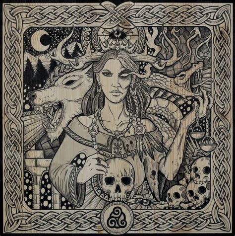 Viking Hel Goddess Norse Fantasy Art Print Etsy Mythology Art