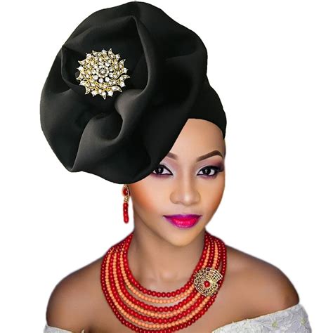 Fashion African Headtie Nigerian Auto Gele Head Cover African Turban