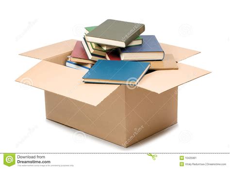 Cardboard Box And Books Stock Image - Image: 10425961