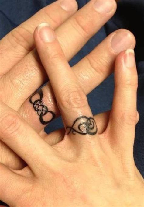 We have gathered over 100 wedding ring tattoo designs for your inspiration. Infinity Ring Finger Tattoos For Couples - Best Tattoo Ideas