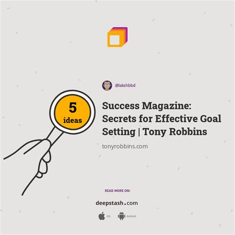 Success Magazine Secrets For Effective Goal Setting Tony Robbins