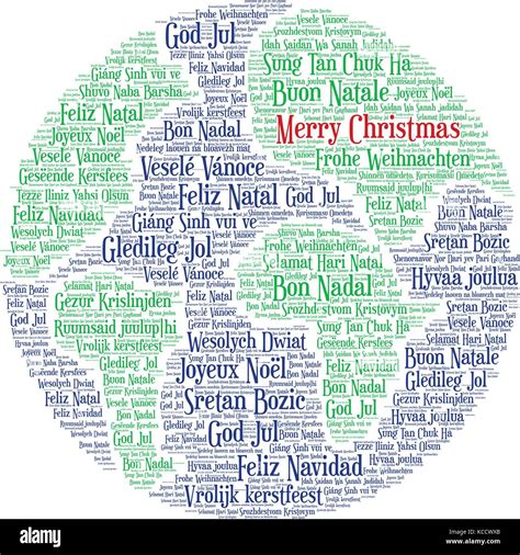 Words Cloud Merry Christmas In All Languages Of The World Made With