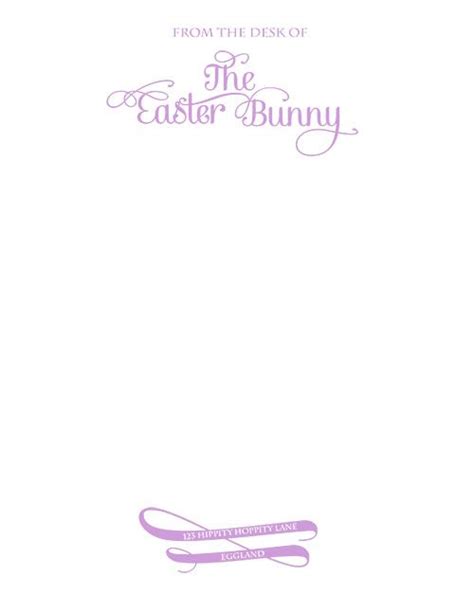 Printable Easter Bunny Letterhead Printable Word Searches