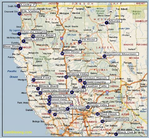 North California Map Northern With Cities Detailed Of D1softball