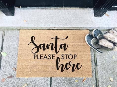 Santa Please Stop Here Doormat Christmas Doormat Door Mat