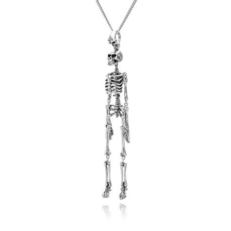 Sterling Silver Skeleton Pendant Etsy Uk