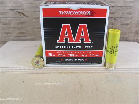 250 Round Case 20 Gauge 275 Inch 78 Ounce 75 Shot Winchester Aa