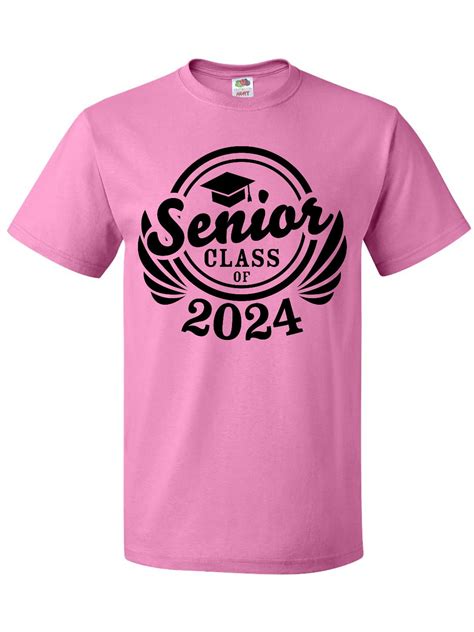 Inktastic Senior Class Of 2024 In Black With Graduation Cap T Shirt