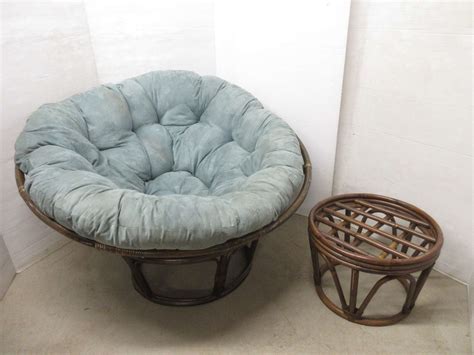 Shop with afterpay on eligible items. Albrecht Auctions | Large Round Wicker Chair and Ottoman
