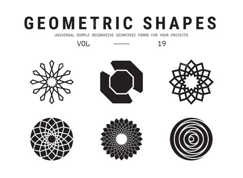 Universal Geometric Shapes Set Basic Circle Math Vector Basic Circle