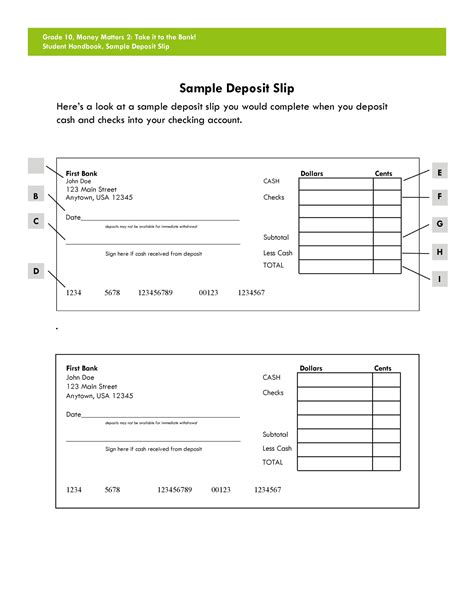 Printable Deposit Slips Printable Templates