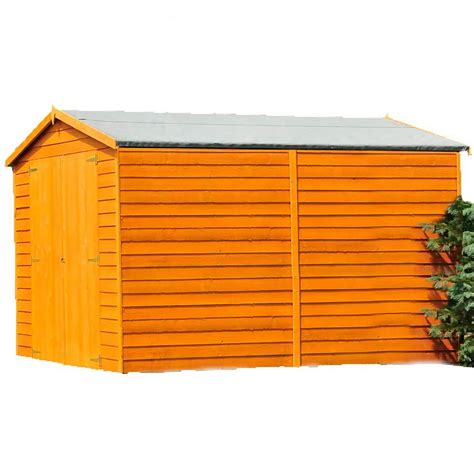 Beautiful Stylish Shire 10 X 10ft Double Door Overlap Garden Shed With