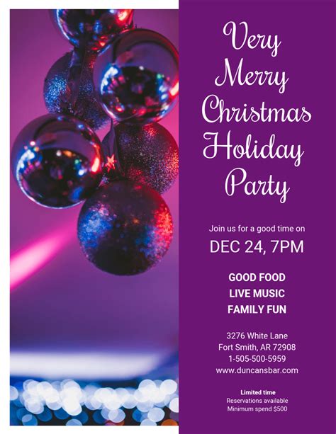 Purple Christmas Event Flyer Template