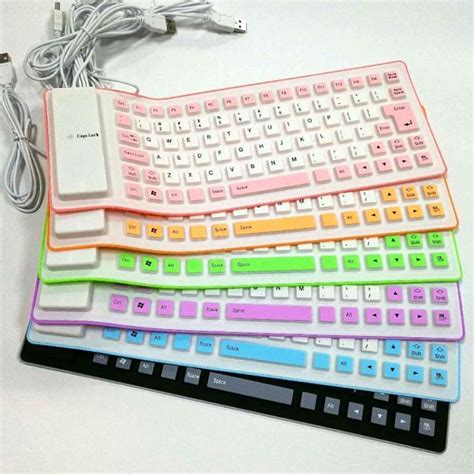 Keyboard Silicone 85 Keys 2 Warna Portable Keyboard Flexible Waterproof