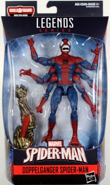 Marvel Legends ~ Doppelganger Spider Man Action Figure ~ Molten Man Baf