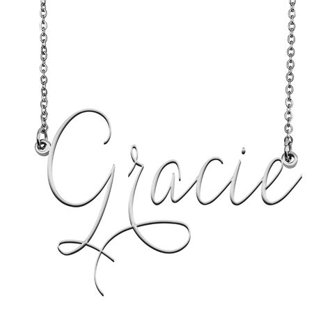 Gracie Name Necklace Custom Personalized Name Plate Jewelry For