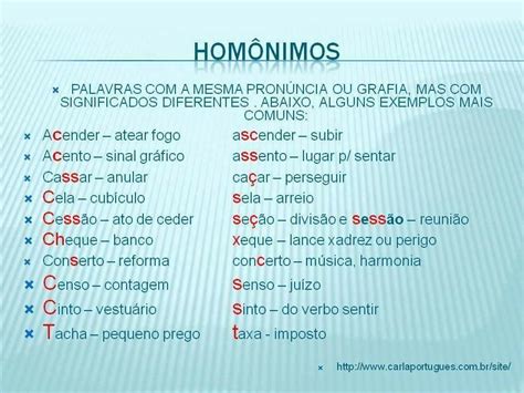 Lista De Palavras Homônimos