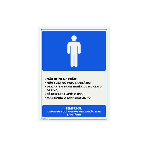 placa sinalização higiene regras utilização banheiro masculino 20x15 shopee brasil