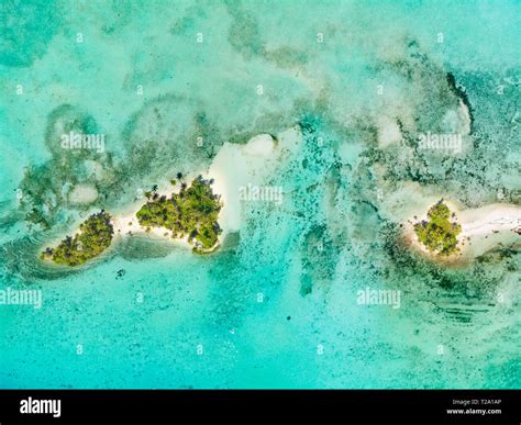Aerial View Banyak Islands Sumatra Tropical Archipelago Indonesia Aceh Coral Reef White Sand