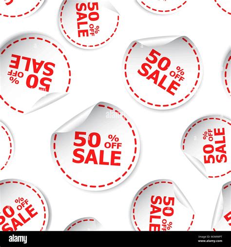 Sale 50 Percent Off Sticker Seamless Pattern Background Icon Business